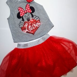 Disney Minnie Mouse shirt & scooter skirt